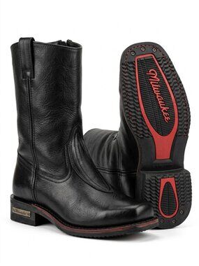 Milwaukee Leather MB410 Engineer Motorcycle Boots Black Leather Mens 10.5 EE